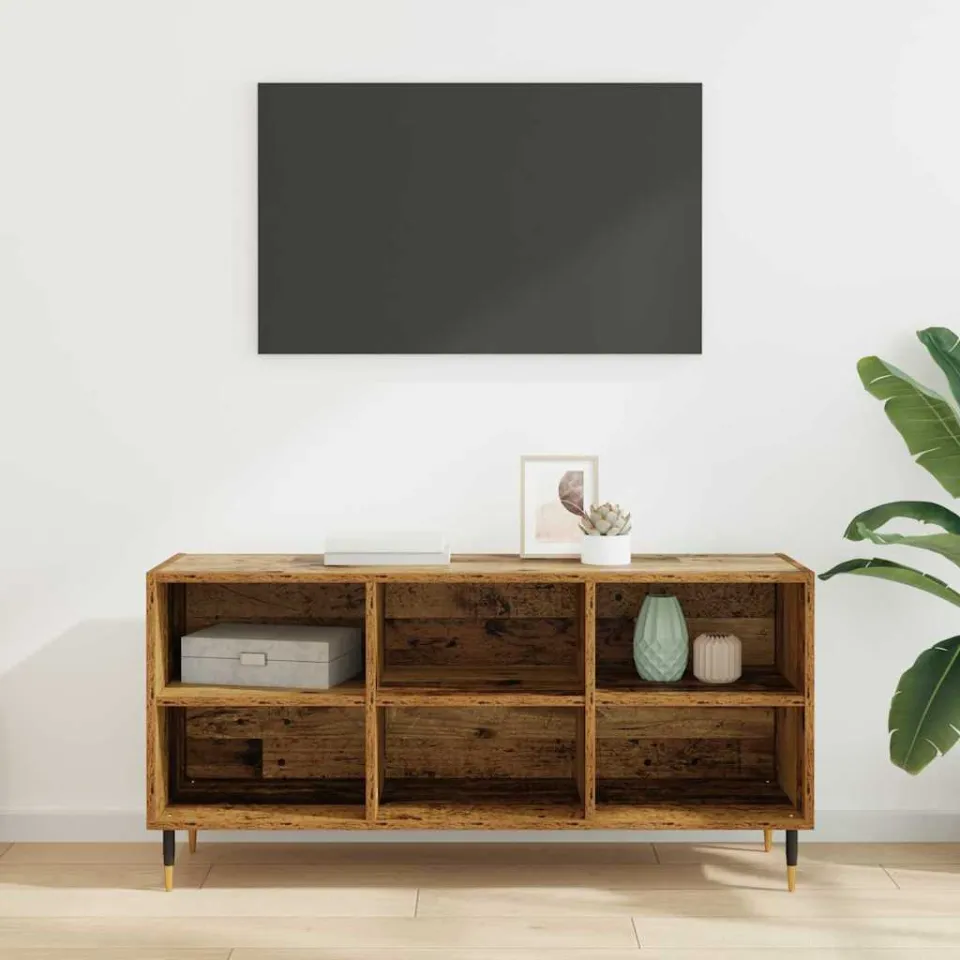 vidaXL TV-kast 103,5 x 30 x 50 cm Oud Hout Bewerkt hout bruin, foto 4