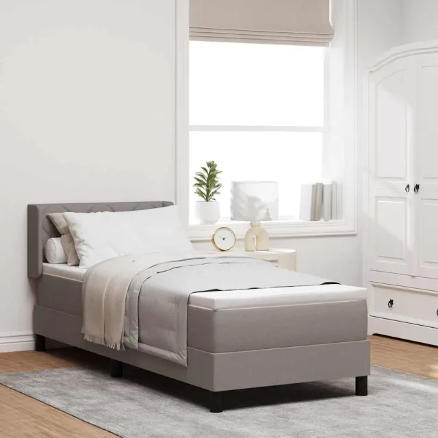 vidaXL Boxspringbed met hoofdeinde Taupe 200 x 80 cm Stof
