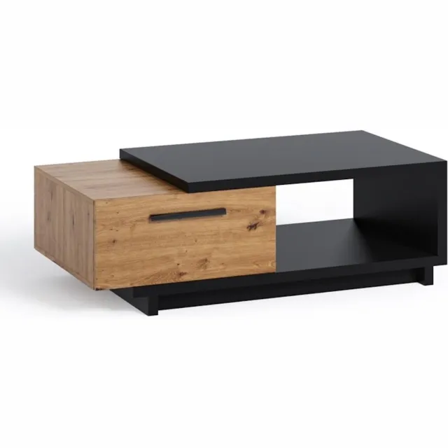 MEUBELLA Salontafel Incala - Eiken - Zwart - 120 cm Bruin|Zwart