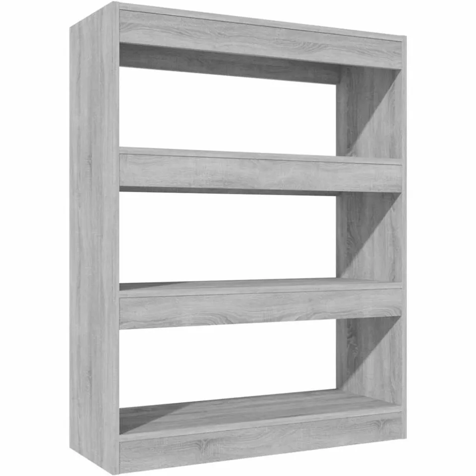 vidaXL Boekenkast/kamerscherm 80x30x103 cm bewerkt hout grijs sonoma, foto 3