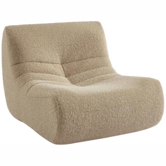 sweeek Alpaca-effect stof fauteuil 1 zitplaats l 91 x b 105 x h 72cm - sokol Beige