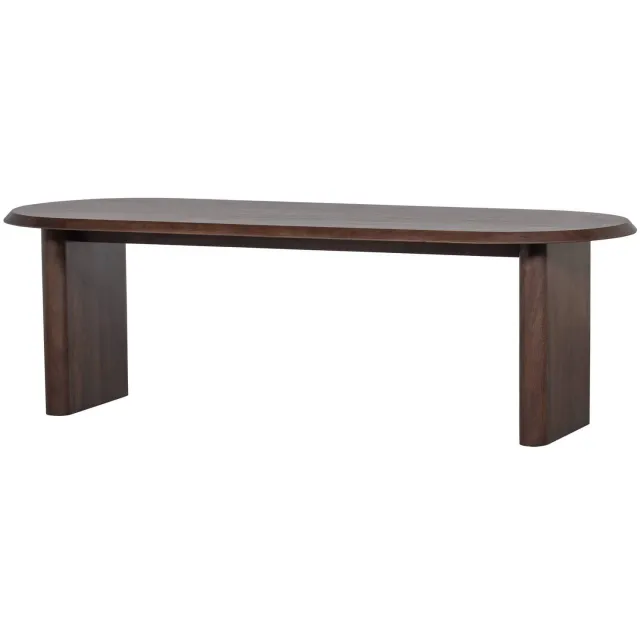 vtwonen Ellips Eetkamertafel - Mango Hout - 129 - 75x240x90 walnut