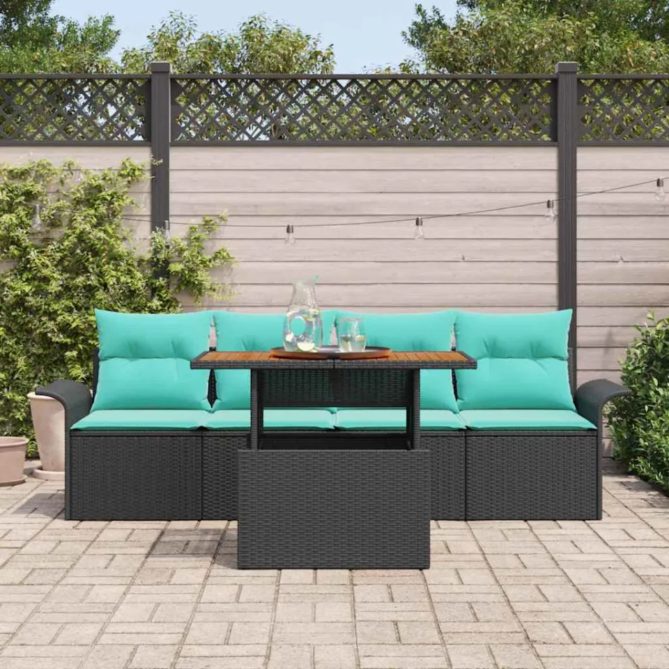 vidaXL Tuin Sofa Set 5 st Zwart [Synthetisch]: Poly Rattan, foto 3