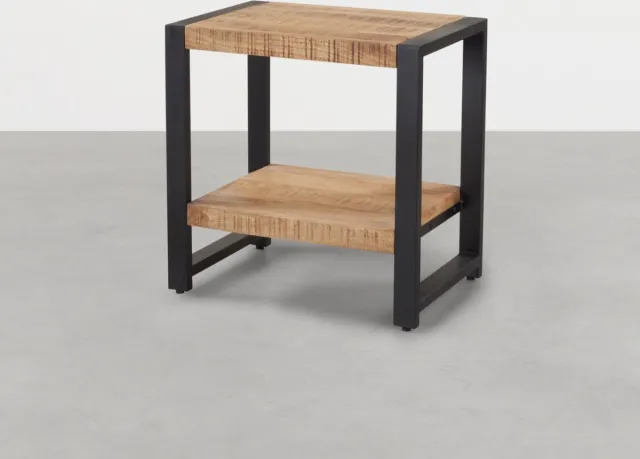 The Copperbarn Mangohouten nachtkastje 2 planken 65x45x65 LBH Naturel