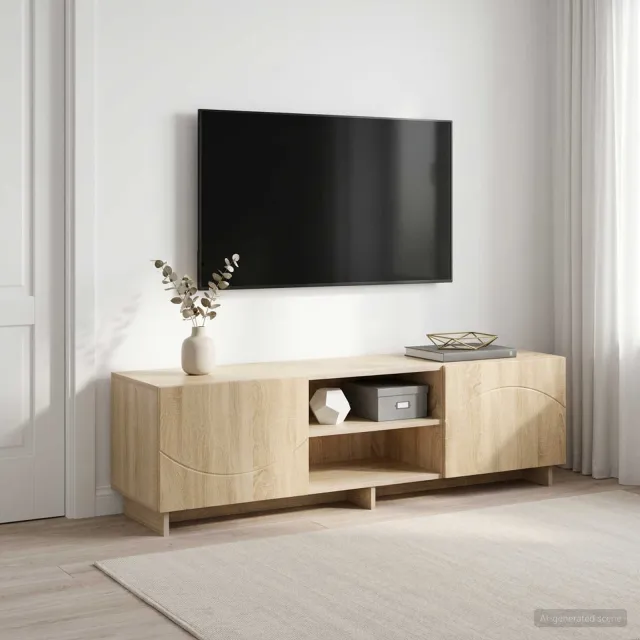 vidaXL TV-standaard 140 x 34,5 x 40 cm Sonoma Eiken Bewerkt hout Bruin