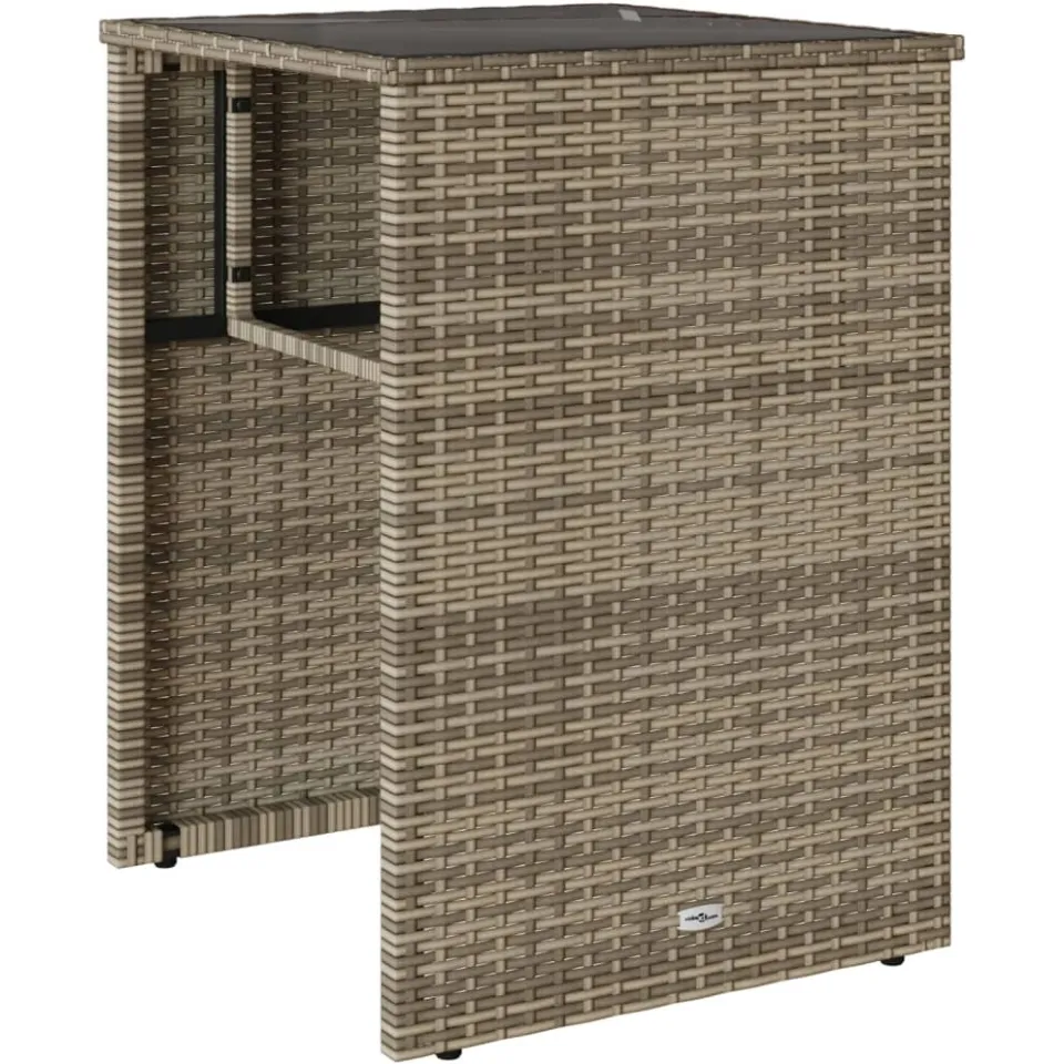 vidaXL 3-delige Bistroset met kussens poly rattan grijs, foto 4