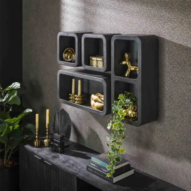 Meubelplaats Wandschap set/4 dark clay - Grijs