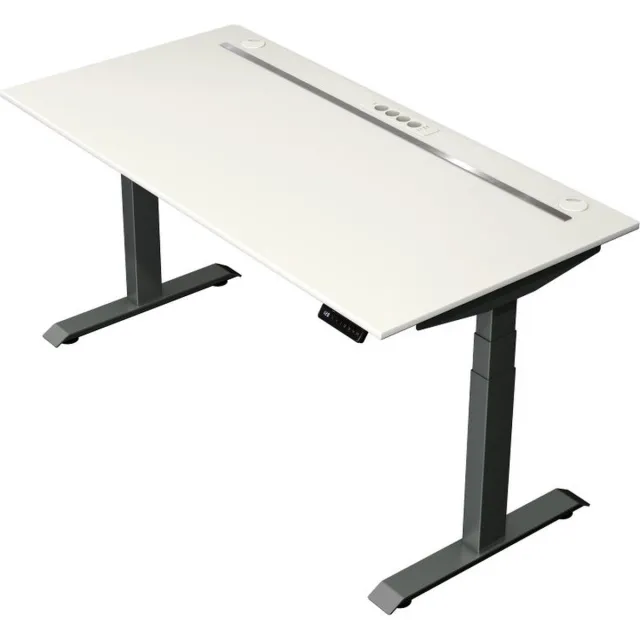 Kerkmann Zit sta bureau Move Boost 4 - 160x80cm - wit-antraciet