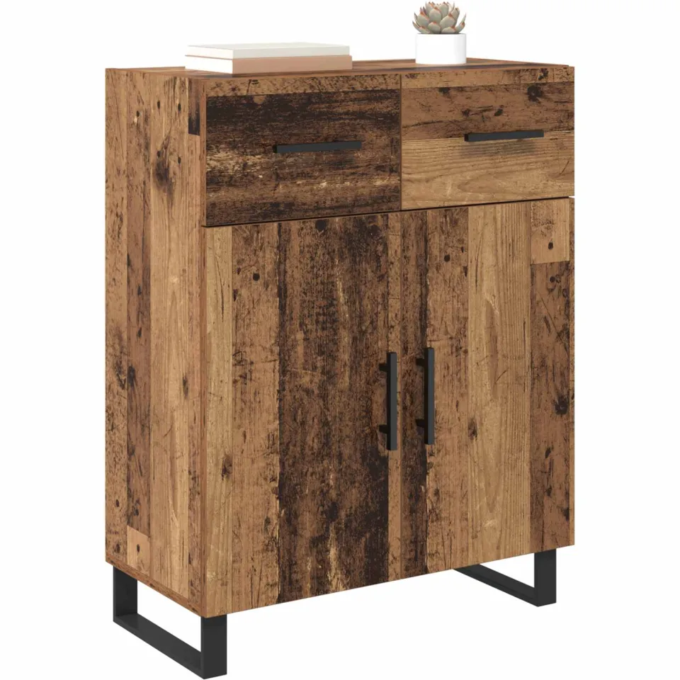 vidaXL Dressoir Oud Hout 69,5 x 34 x 90 cm Bewerkt hout Bruin