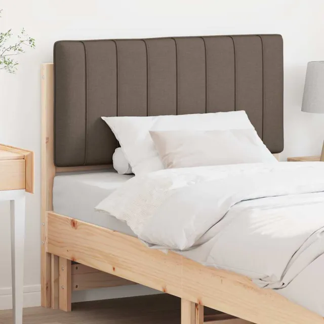 vidaXL Gestoffeerd hoofdbord Bruin en Taupe 90 cm Massief grenenhout