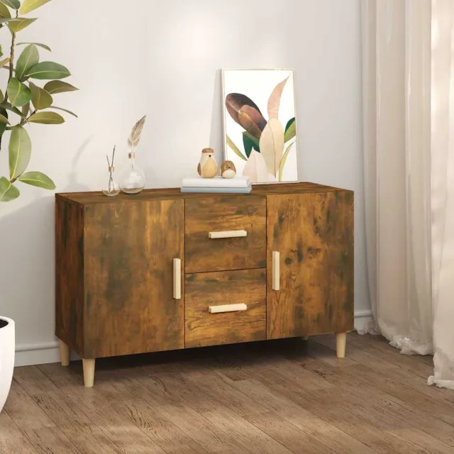 vidaXL Dressoir 100x36x60 cm bewerkt hout gerookt eikenkleurig, foto 2