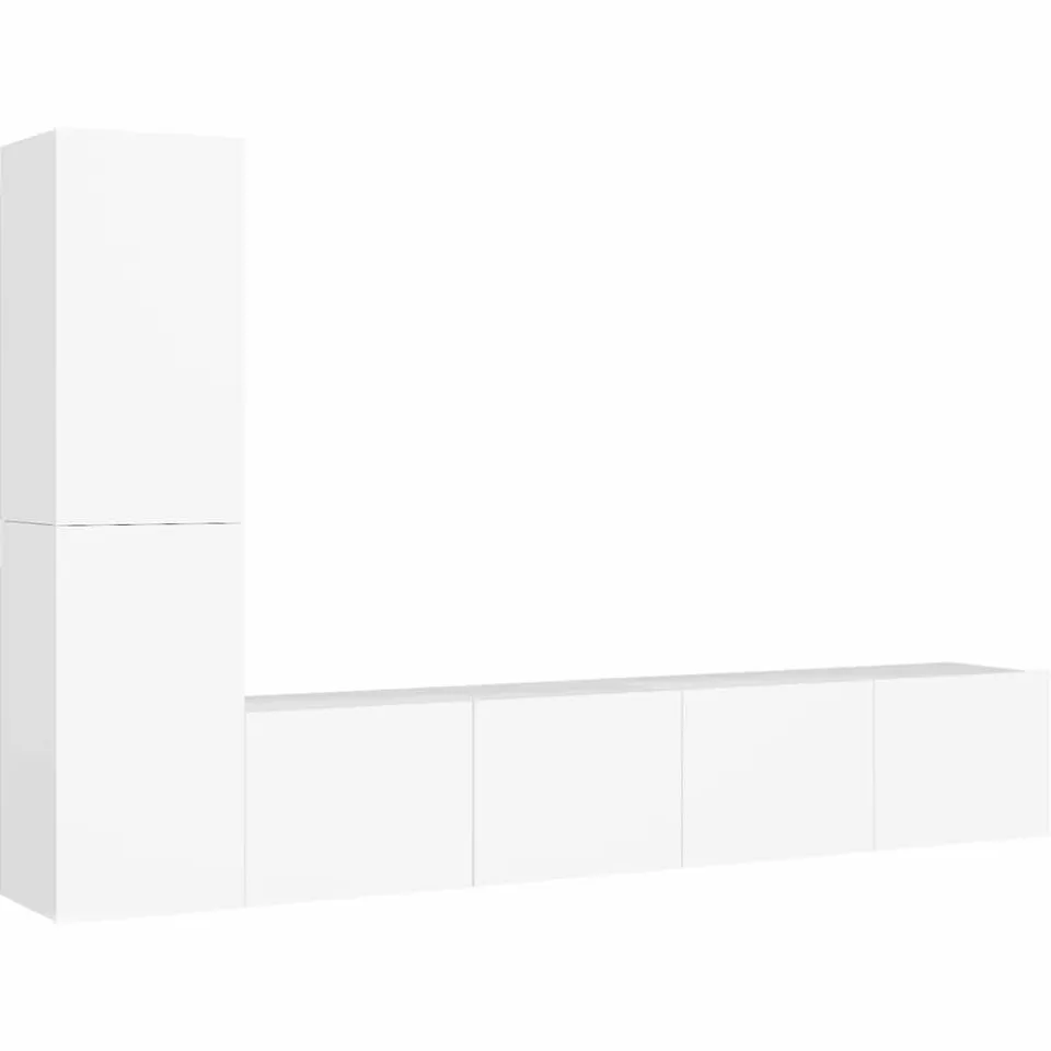 vidaXL 4-delige Tv-meubelset bewerkt hout wit