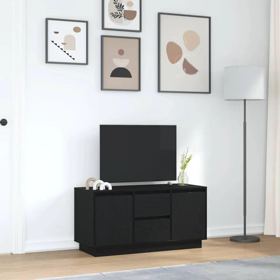 vidaXL Tv-meubel met LED-verlichting 100x41x50 cm zwart eikenkleurig, foto 3
