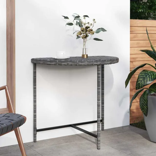 vidaXL Tuintafel 80x50x75 cm poly rattan grijs, foto 2
