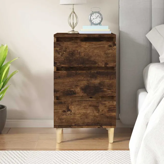 vidaXL Nachtkastje 40x35x70 cm bewerkt hout gerookt eikenkleurig, foto 2