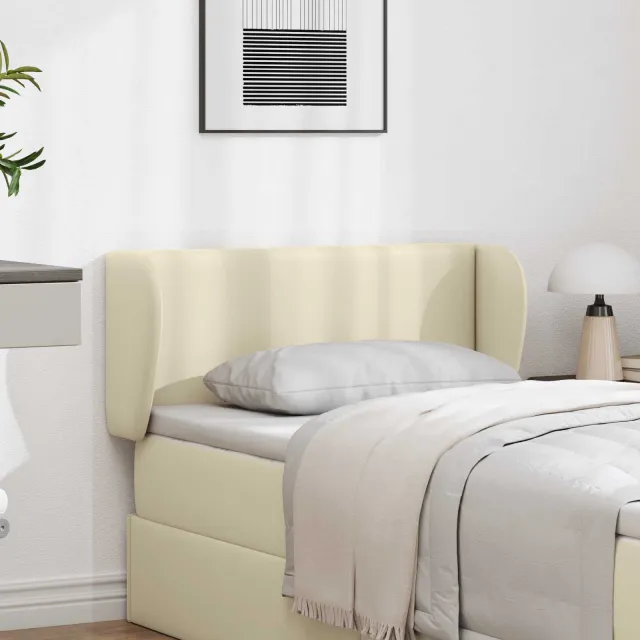 vidaXL Hoofdbord oor Crème PVC