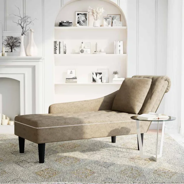 vidaXL Chaise longue met kussen en rechterarmleuning fluweel geel