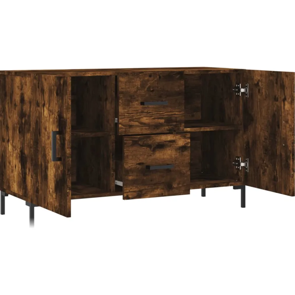 vidaXL Dressoir 100x36x60 cm bewerkt hout gerookt eikenkleurig Bruin