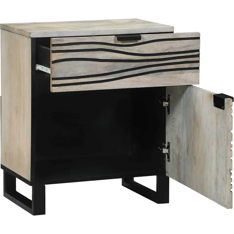 vidaXL Nachtkastje Wit 50 x 33 x 60 cm Bewerkt hout, foto 2