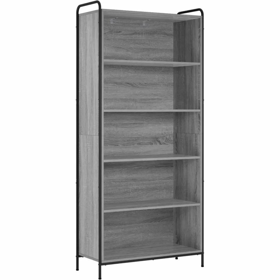 vidaXL Boekenkast 55,5 x 33 x 174 cm Bewerkt hout Grijs Sonoma, foto 3