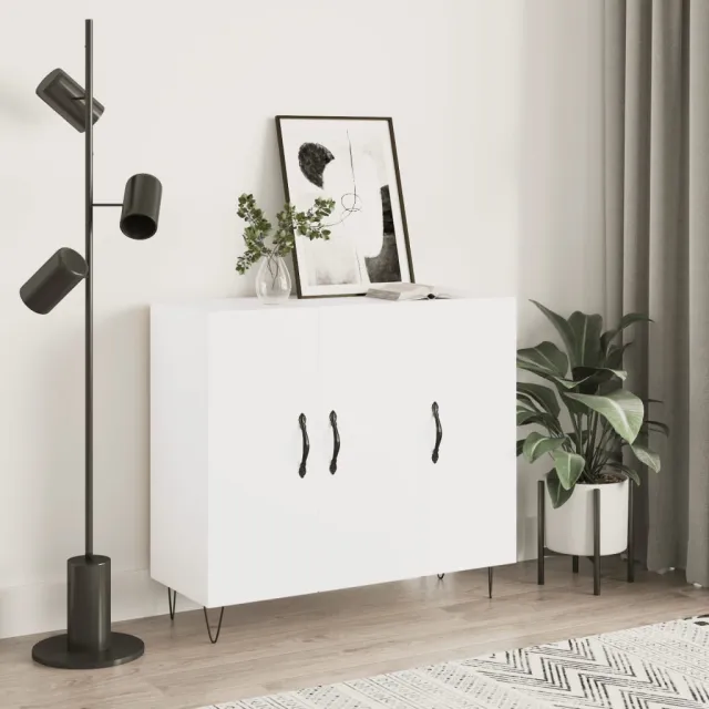 vidaXL Dressoir 90x34x80 cm bewerkt hout wit, foto 2
