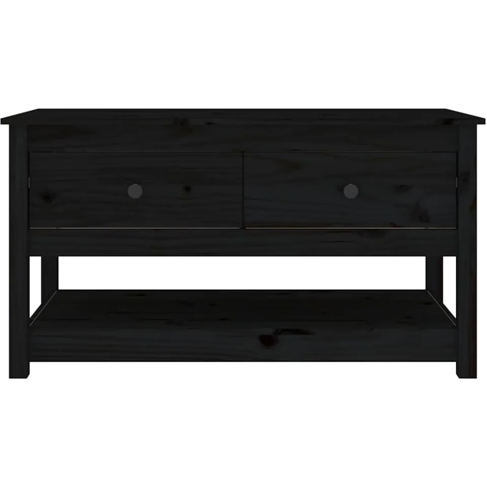 vidaXL Salontafel 102x49x55 cm massief grenenhout zwart, foto 4