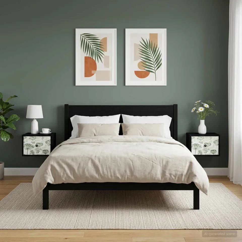 vidaXL Wandkastje GOTHA 2 st Zwart eiken 36 x 33 x 25 cm Bewerkt hout, foto 3