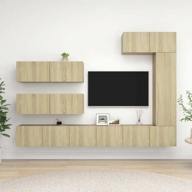 vidaXL 7-delige Tv-meubelset bewerkt hout sonoma eikenkleurig, foto 2