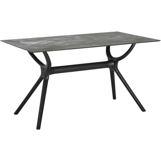 Vega Buitentafel Faro; 138x80x74 cm (LxBxH); Tafelblad beton, frame zwart; rechthoekig