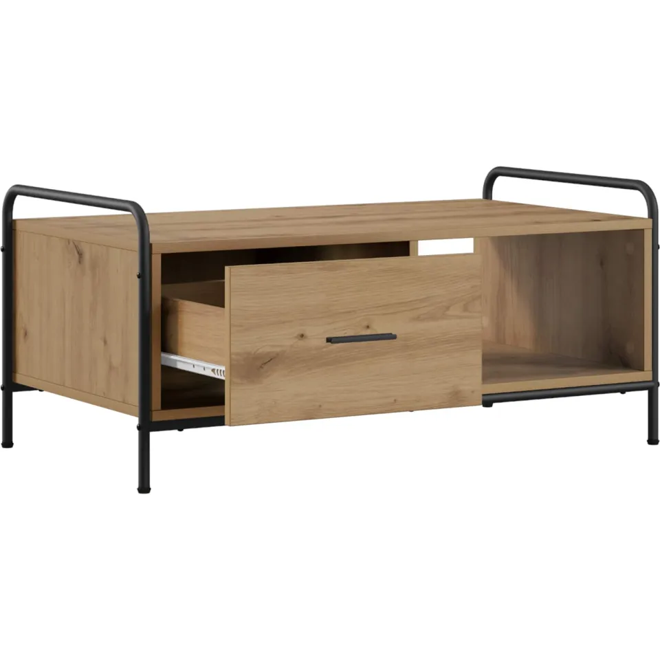 vidaXL Salontafel Artisanaal eiken 90 x 49 x 41 cm Bewerkt hout Bruin