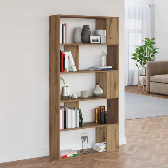 vidaXL Boekenkast 80 x 24 x 159 cm Bewerkt hout Artisan Eiken Bruin