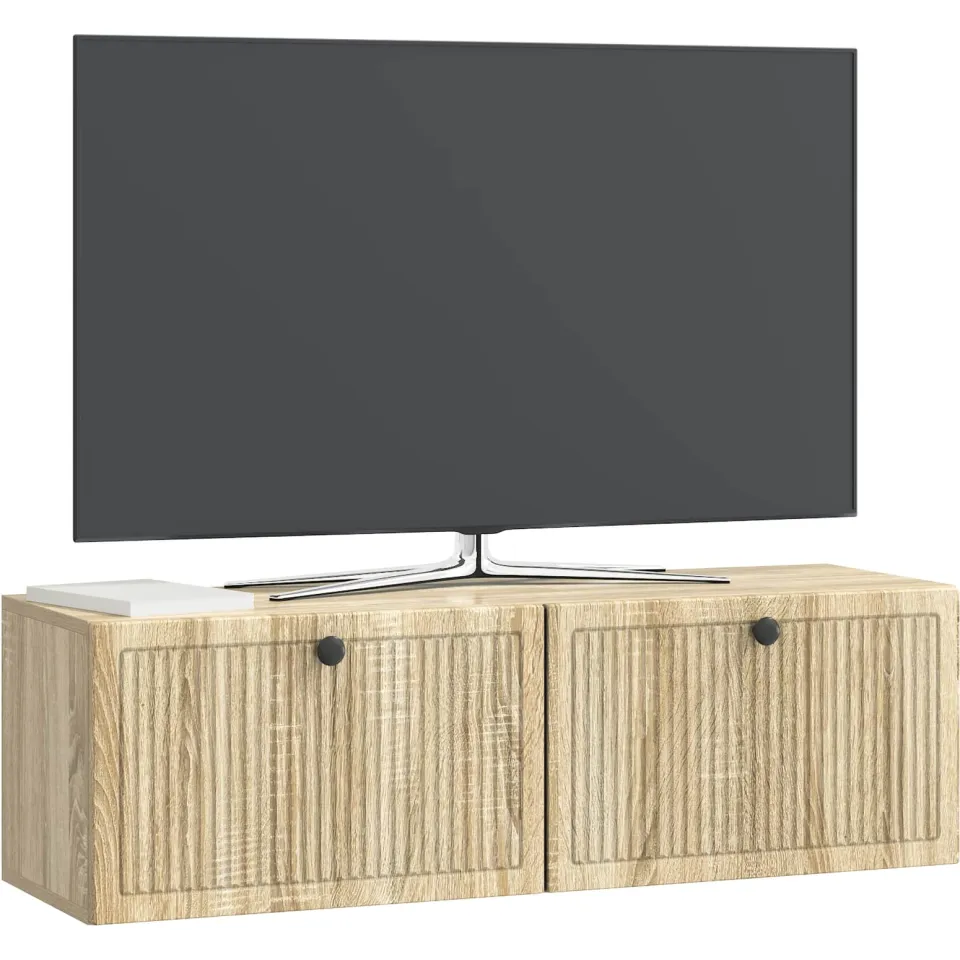 vidaXL Wandbeugel TV-kast Sonoma Eiken 98 x 31 x 30 cm Bewerkt hout Bruin