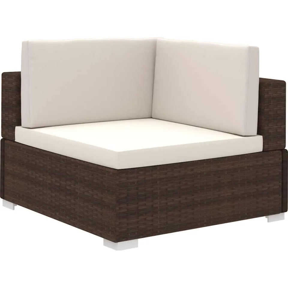 vidaXL 12-delige Loungeset met kussens poly rattan bruin, foto 2