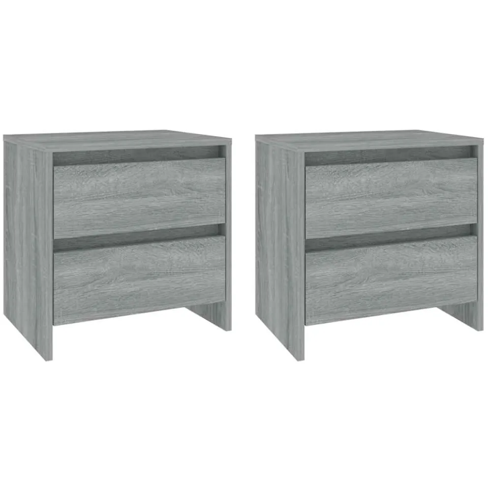 vidaXL Nachtkastjes 2st 45x34,5x44,5cm bewerkt hout grijs sonoma eiken