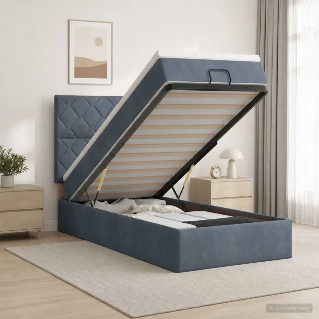 vidaXL Ottoman bed met matras Donkergrijs 80 x 200 cm Fluweel