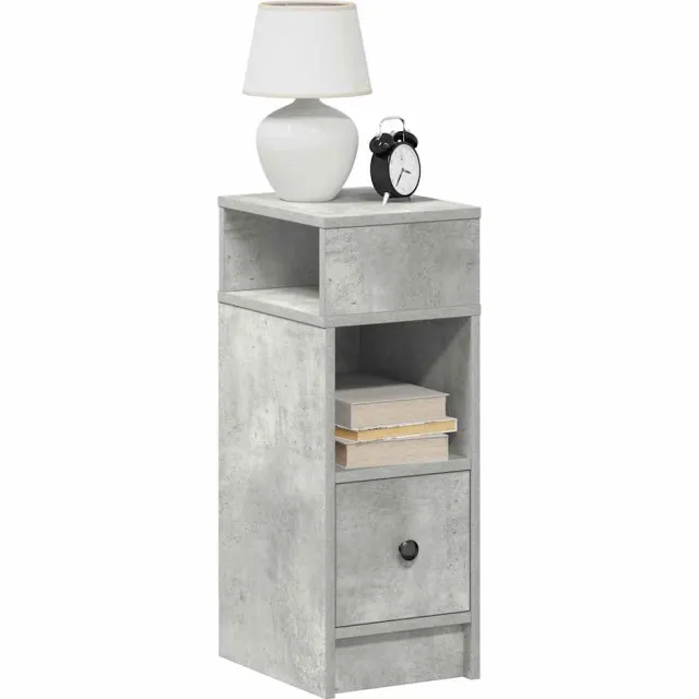 vidaXL Nachtkastjes 2 st met lade 25x31x66 cm betongrijs