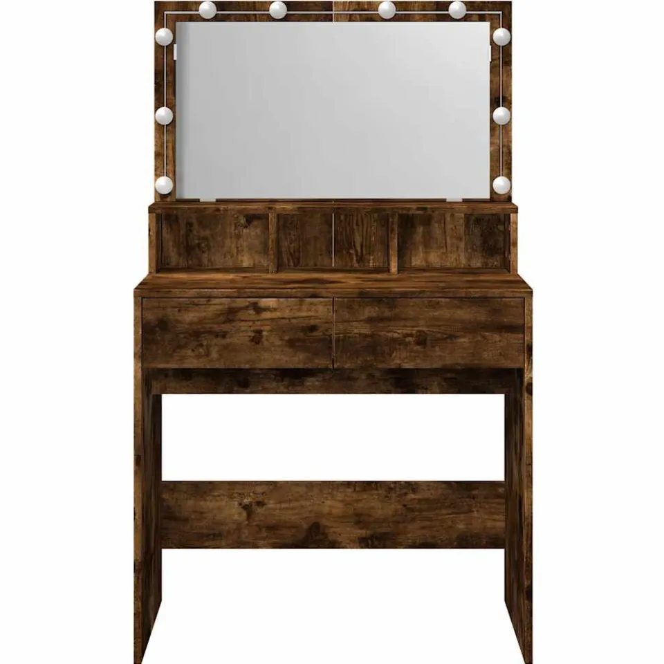 vidaXL Kaptafel met LED 80x41x134,5 cm gerookt eikenkleurig, foto 4