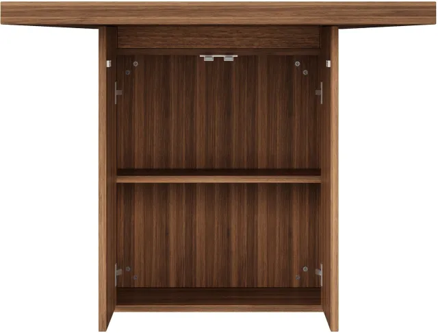 REDOM Uitschuifbare eettafel 150 tot 190 x 90 cm - Met 2 opbergkasten en opbergbare verlengplaat - Walnoot Walnootkleur