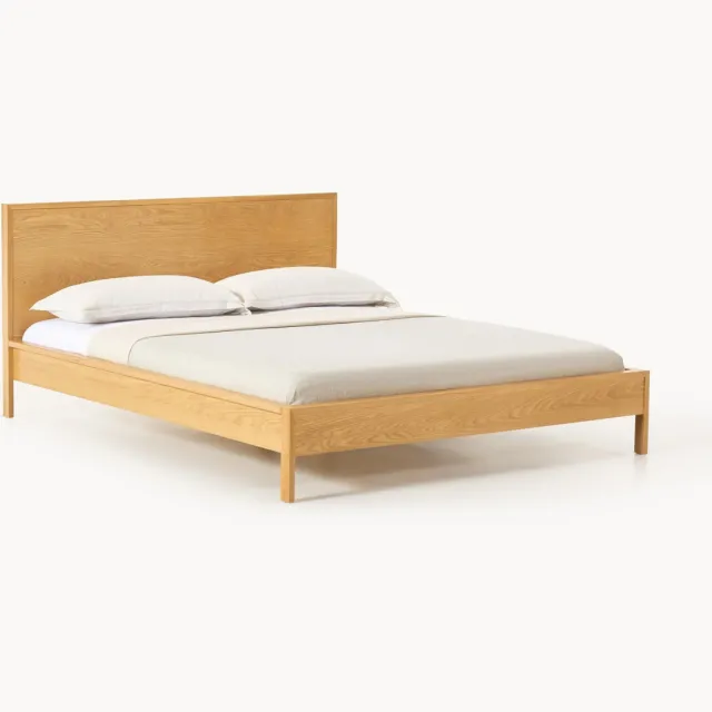 Westwing Collection Houten bed Tammy met hoofdeinde Bruin