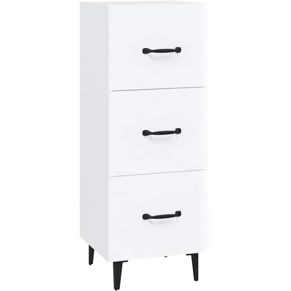 vidaXL Dressoir 34,5x34x90 cm bewerkt hout wit