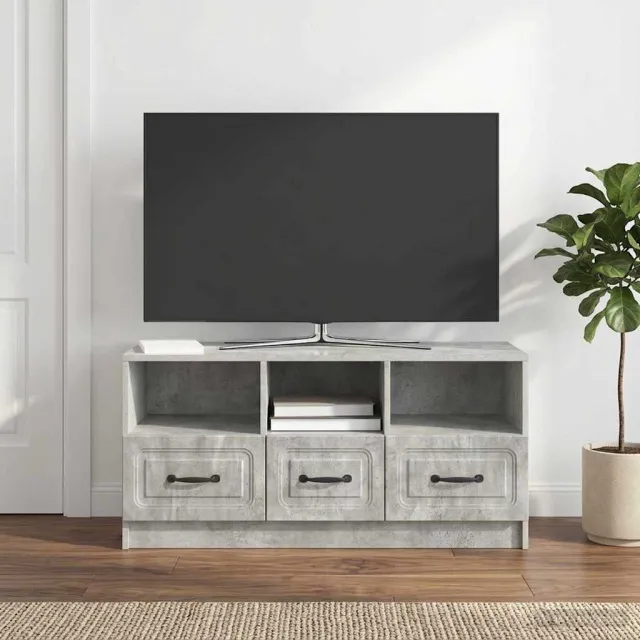 vidaXL Tv-meubel 102 x 34,5 x 47 cm Betongrijs Bewerkt hout grijs