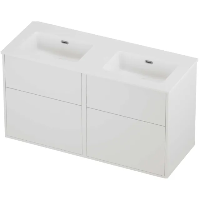 Proline Tribute Badmeubelset Porselein Elegant Zonder Gat 120x46x67 cm Mat Wit Mat White
