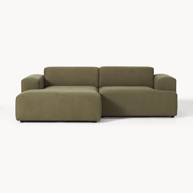 Westwing Collection Hoekbank Melva (3-zits) Groen