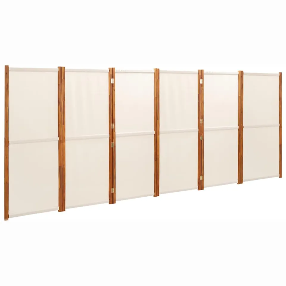 vidaXL Kamerscherm met 6 panelen 420x180 cm crèmewit, foto 3