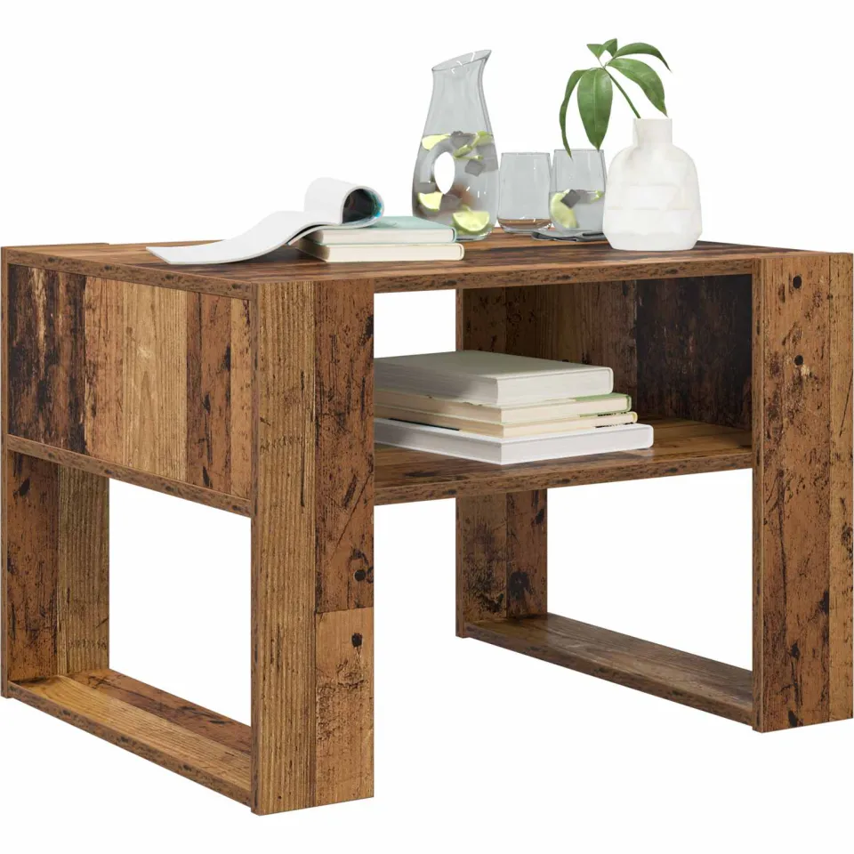 vidaXL Salontafel Oudhout 66 x 53 x 45 cm Bewerkt hout Bruin