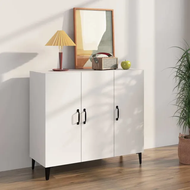 vidaXL Dressoir 90x34x80 cm bewerkt hout wit, foto 2
