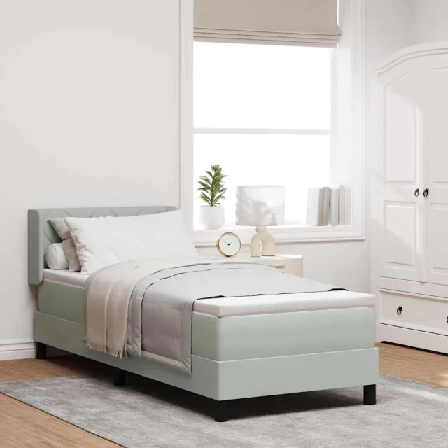 vidaXL Boxspringbed met hoofdeinde Lichtgrijs 200 x 80 cm Fluweel