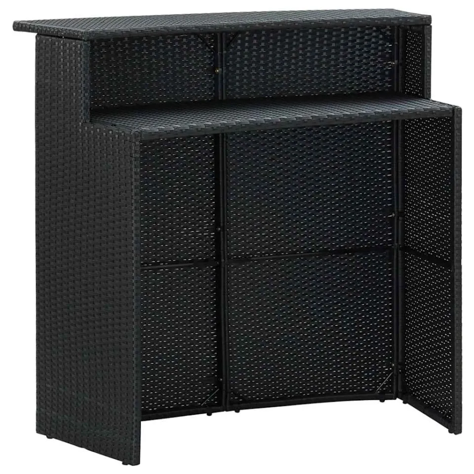 vidaXL Tuinbartafel 120x55x110 cm poly rattan zwart, foto 3