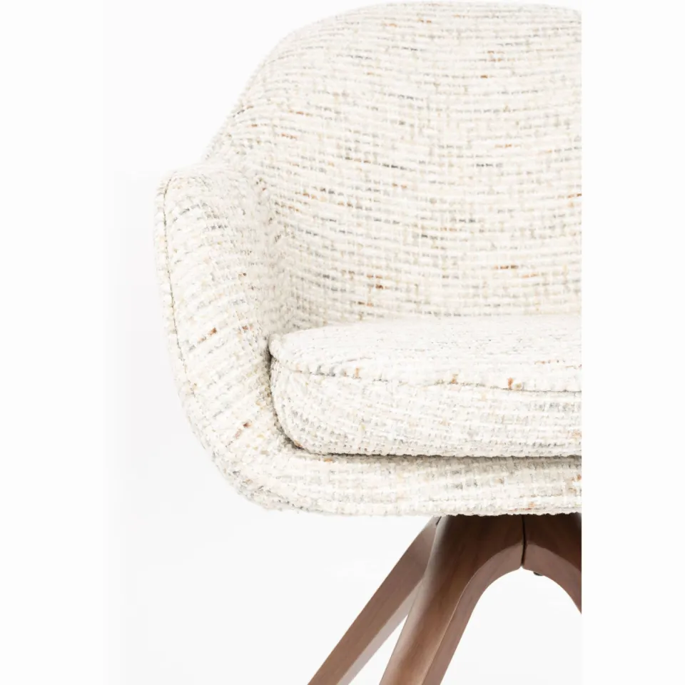 Housecraft Living Batoul draaibare eetkamerstoel met armleuningen beige, foto 7