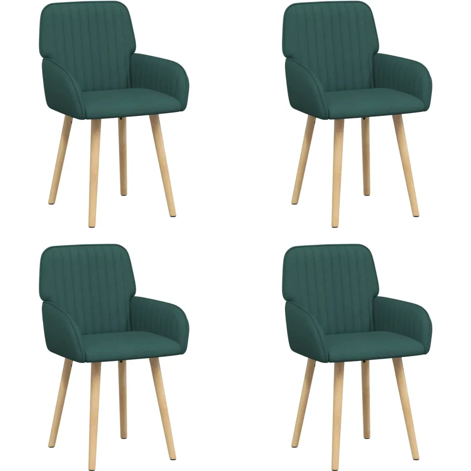 vidaXL Eettafelstoelen 4 st Stof Donkergroen 56,5 x 50 x 87,5 cm groen, foto 3